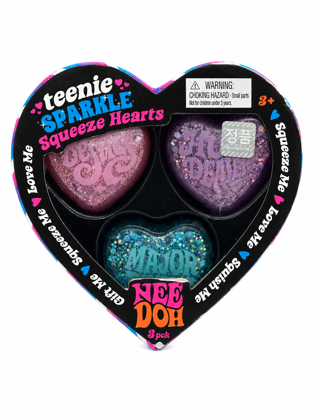 NeeDoh Teenie Sparkle Squeeze Hearts